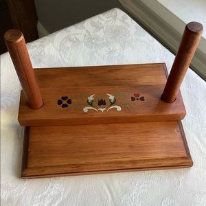 Vintage Folk Art Painted Wooden Napkin Holder